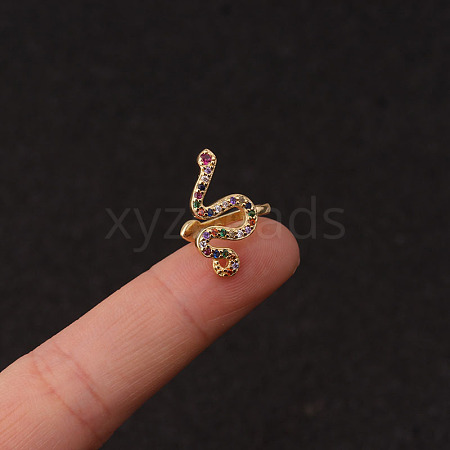 Golden Brass Micro Pave Colorful Cubic Zirconia Hoop Cartilage Earrings for Women WG5F87B-07-1