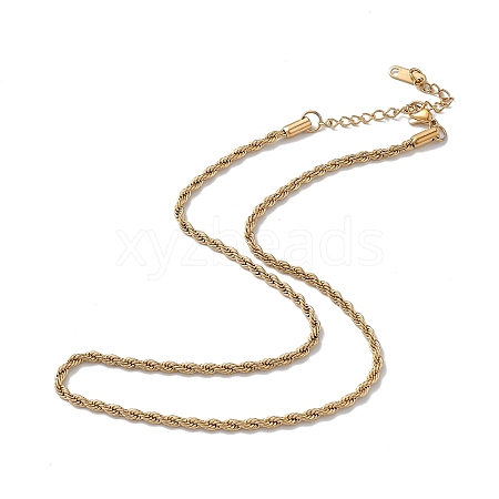 Ion Plating(IP) 304 Stainless Steel Rope Chain Necklace for Men Women NJEW-K245-023A-1