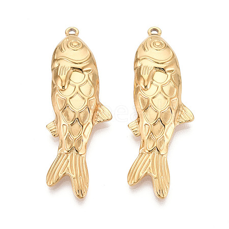 304 Stainless Steel Fish Pendants STAS-T069-15G-1