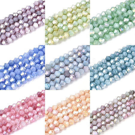 Ombre Effect Dyed Glass Beads Strands GLAA-T025-4mm-09-1