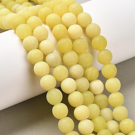 Natural Lemon Jade Round Beads Strands G-D677-8mm-1