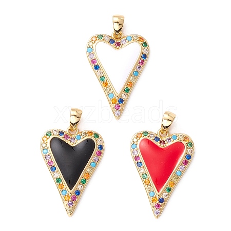 Brass Micro Pave Colorful Cubic Zirconia Pendants ZIRC-Z019-45-NR-1