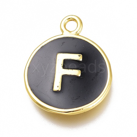 Brass Enamel Pendants KK-H103-02F-G-1
