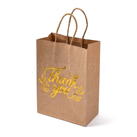 Gold Stamp Thank You Printed Paper Gift Tote Bags ABAG-Q055-03A-1