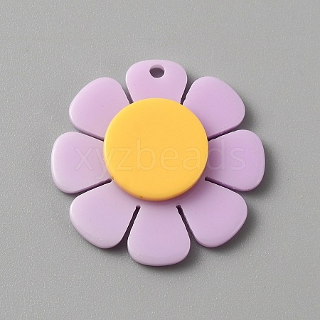 Opaque Resin Pendants RESI-WH0029-46B-03-1