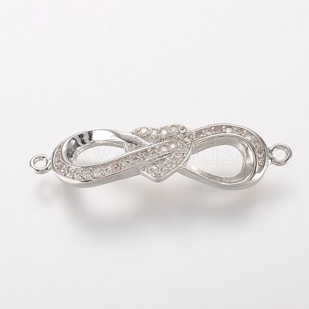 Brass Micro Pave Cubic Zirconia Links ZIRC-K062-15P-1