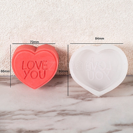 DIY Silicone Heart with Word Soap Molds PW-WG13454-10-1