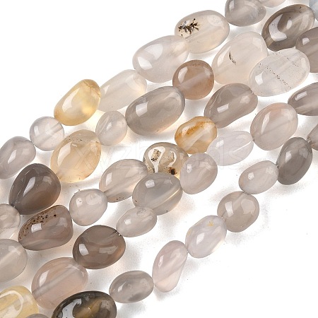 Natural Grey Agate Beads Strands G-C286-A22-1
