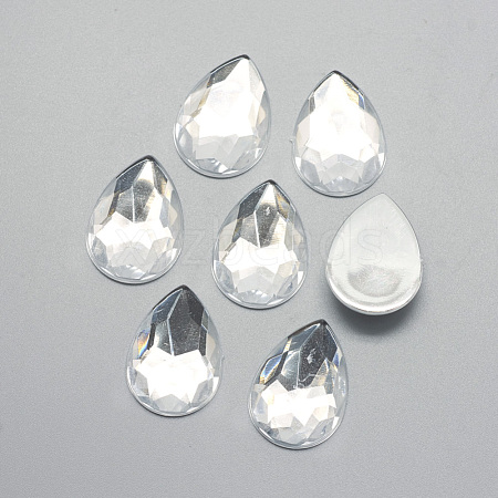 Acrylic Rhinestone Flat Back Cabochons GACR-Q010-10x14-16-1