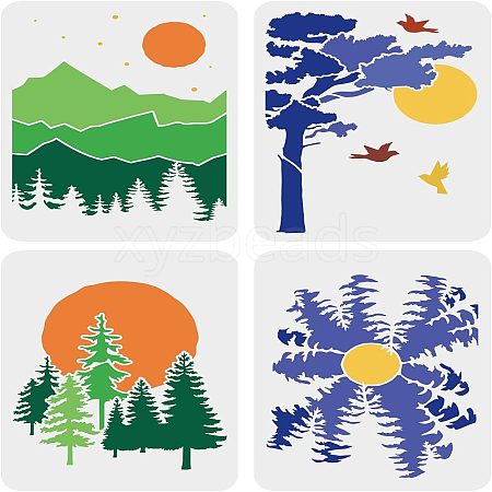 PET Hollow out Drawing Painting Stencils Sets for Kids Teen Boys Girls DIY-WH0172-833-1