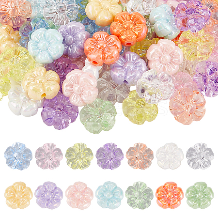112Pcs 14 Colors Transparent & Opaque Acrylic Beads OACR-SP0001-28-1