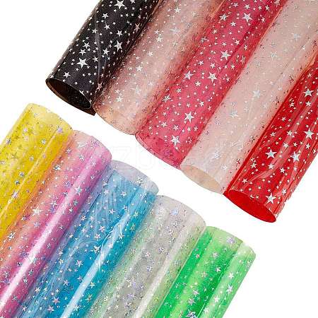 10Sheets 10 Colors A4 PVC Vinyl Sparkle Fabric Sheets PVC-SZ0001-01-1