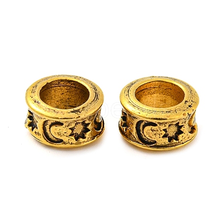 Rack Plating Tibetan Style Alloy Spacer Beads TIBE-WH0007-01AG-1