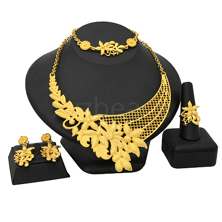 Alloy Pendant Necklaces & Stud Dangle Earrings & Rings & Link Bracelets Sets WGE4917-07-1