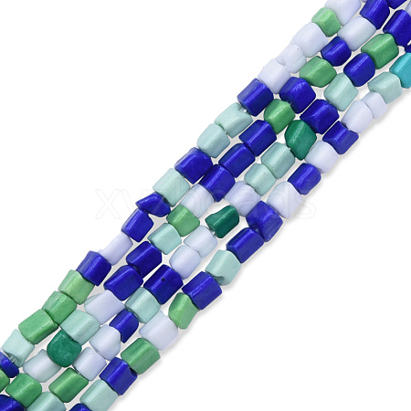 Opaque Spray Painted Glass Bead Strands GLAA-N047-05C-1