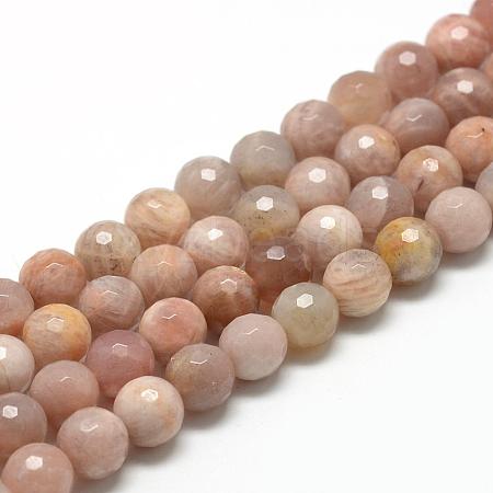 Natural Sunstone Beads Strands G-R447-8mm-02-1