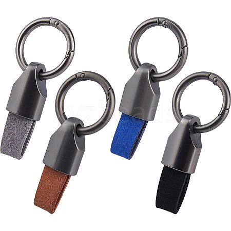 4Pcs 4 Colors Suede Fabric Pendant Keychains KEYC-FH0001-78-1