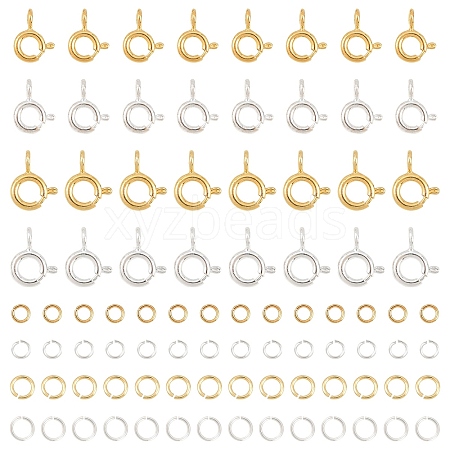 20Pcs 2 Styles Brass Spring Ring Clasps KK-YW0004-54-1