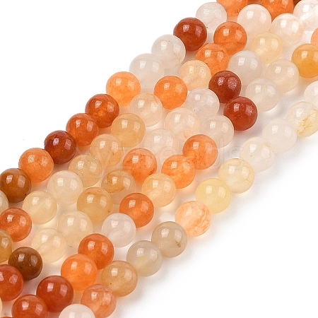 Natural Golden Silk Jade Beads Strands G-N344-01B-01-1