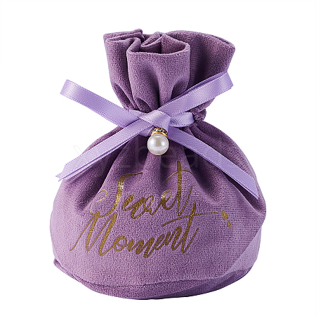 Velvet Jewelry Drawstring Gift Bags ABAG-CJC0003-03C-1