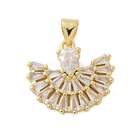 Brass Micro Pave Cubic Zirconia Pendants KK-P293-25A-G-1