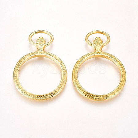 Alloy Open Back Bezel Pendants PALLOY-WH0024-05G-1