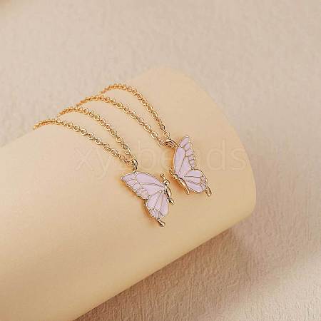 2Pcs Matching Butterfly Necklaces JN1034A-1