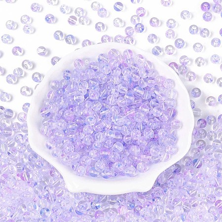 Baking Paint Transparent Glass Beads DGLA-T004-08F-1
