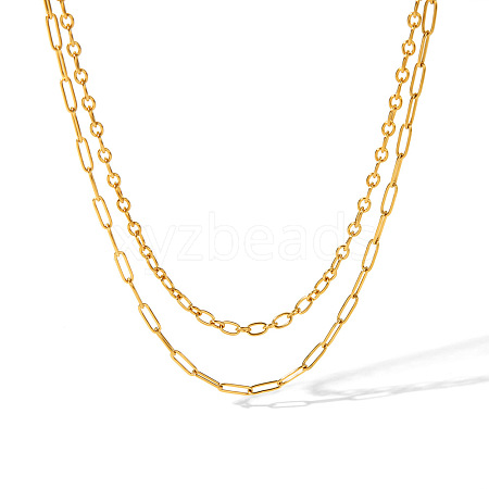 Stainless Steel Layered Necklaces PW-WG2F46D-03-1