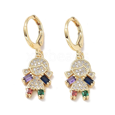 Real 18K Gold Plated Brass Dangle Leverback Earrings EJEW-L269-034G-01-1