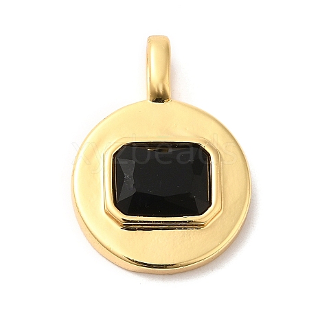 Brass with Cubic Zirconia Pendants KK-K339-01G-04-1