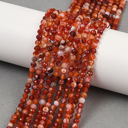 Natural Banded Agate Beads Strands G-P553-G09-03-1