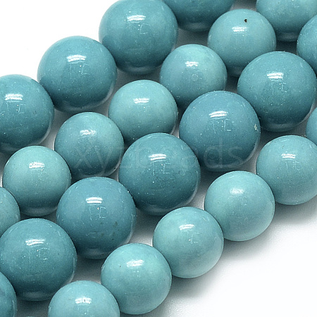 Synthetic Ocean White Jade Beads Strands G-S254-6mm-B02-1