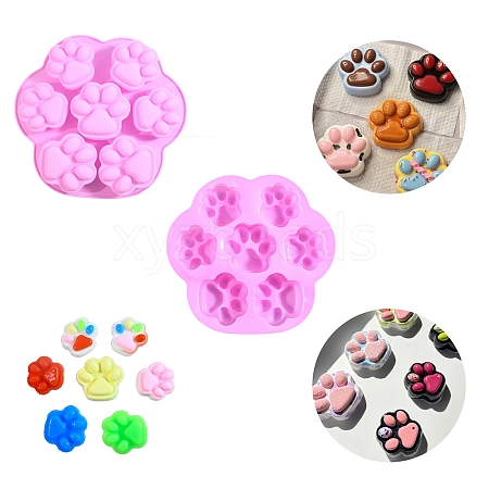 Proud DIY Pinch Mold 7-in-1 Multiple Specifications Cat Paw Print Fun Silicone Baking Jelly Supplementary Food Molds PW-WG71FFF-01-1