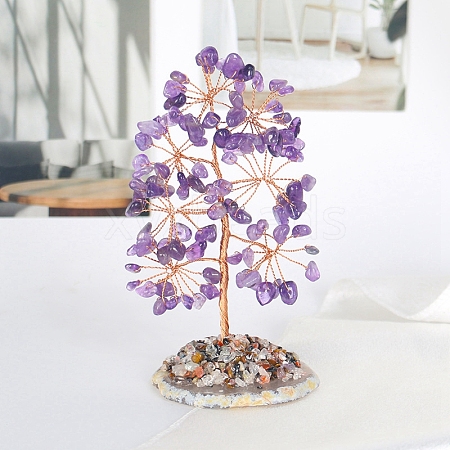 Natural Amethyst Chips Tree Decorations PW-WG19957-03-1