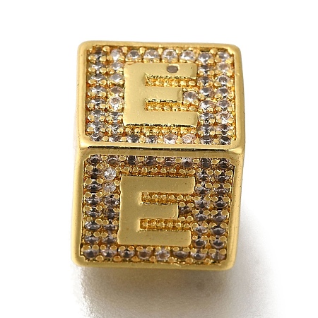 Brass Cubic Zirconia Beads KK-Q818-01E-G-1