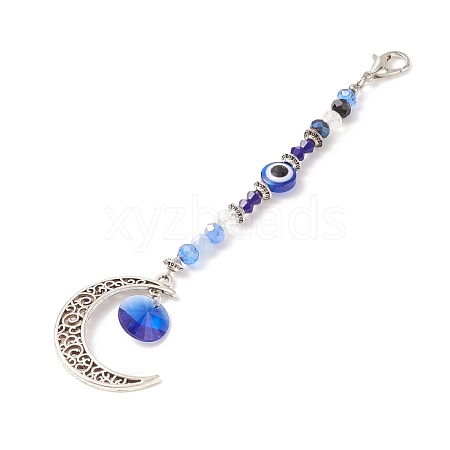 Glass & Resin Beaded Evil Eye Pendant Decorations HJEW-JM00726-03-1