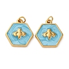 304 Stainless Steel Enamel Pendants STAS-U061-37G-C04-1