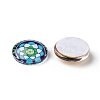 Printed Glass Flat Round Cabochons GGLA-N004-12mm-G-WH-2