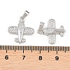 Brass Micro Pave Clear Cubic Zirconia Pendants KK-G549-18C-P-3