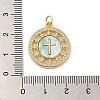 Brass Micro Pave Cubic Zirconia Pendants ZIRC-P110-02G-3