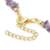 Natural Amethyst Anklets AJEW-AN00592-12-4