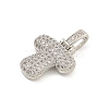 Brass Micro Pave Clear Cubic Zirconia Pendants KK-B099-01P-T-2