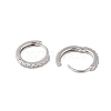 925 Sterling Silver with  Micro Pave Cubic Zirconia Hoop Earrings Findings STER-B004-17P-2