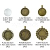 DIY Blank Round Glass & Tibetan Style Alloy Pendant Making Kits DIY-FS0006-10-4