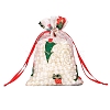 Christmas Theme Organza Printed Drawstring Bags PW-WGCD6B2-04-1