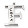 Tarnish Resistant 304 Stainless Steel Letter Pendant Rhinestone Settings STAS-J028-01F-1