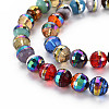 Electroplate Transparent Glass Beads Strands X-EGLA-N006-031-A01-3