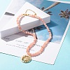 Sun and Moon Pendants Necklace with Natural Sunstone Beads NJEW-JN03805-2