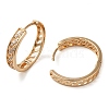 Brass Micro Pave Cubic Zirconia Hoop Earrings EJEW-M238-55KCG-2